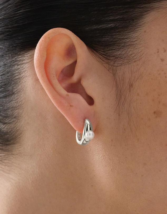 Najo - Tropica Silver Pearl Earring