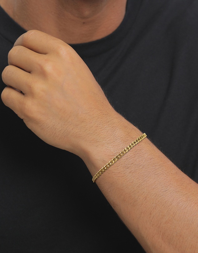 Kuzzoi - ICONIC EXCLUSIVE - Classic Curb Chain Bracelet in Gold-Plated 925 Sterling Silver