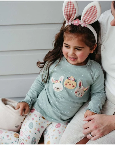 Purebaby - Bunny Friends Long Sleeve Tee -Kids-Babies