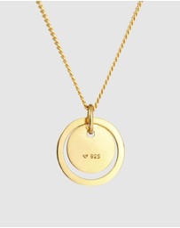 Elli Jewelry - Necklace Circle Pendant Geo Trend Matt Basic in 925 Sterling Silver Gold Plated
