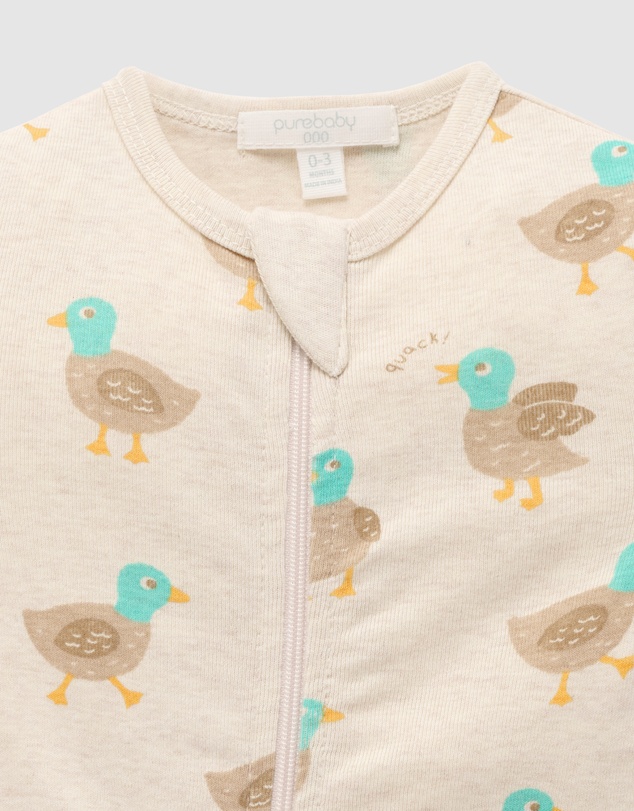 Purebaby - Rib S/Sleeve Growsuit-Babies