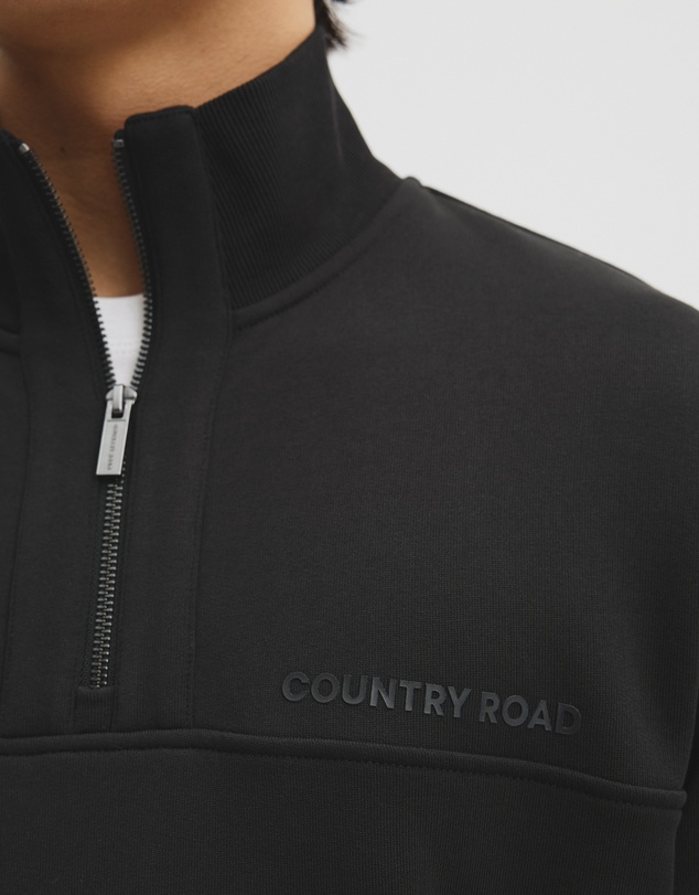 Country Road - Australian Cotton Modern Logo Half Zip Sweat