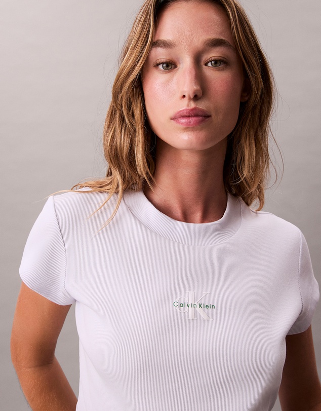 Calvin Klein Jeans - Monogram Logo Ribbed Baby Tee