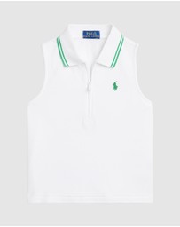 Polo Ralph Lauren - Stretch Mesh Half-Zip Boxy Polo Shirt - ICONIC EXCLUSIVE - Kids-Teens