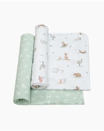 Living Textiles - 2 Pack Organic Swaddle Wraps - Australiana