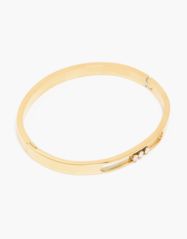 Lovisa - Waterproof Gold Plated Stainless Steel Diamante Hinged Bangle