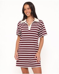 Petal & Pup - Gordie Mini Dress - Burgundy Stripe