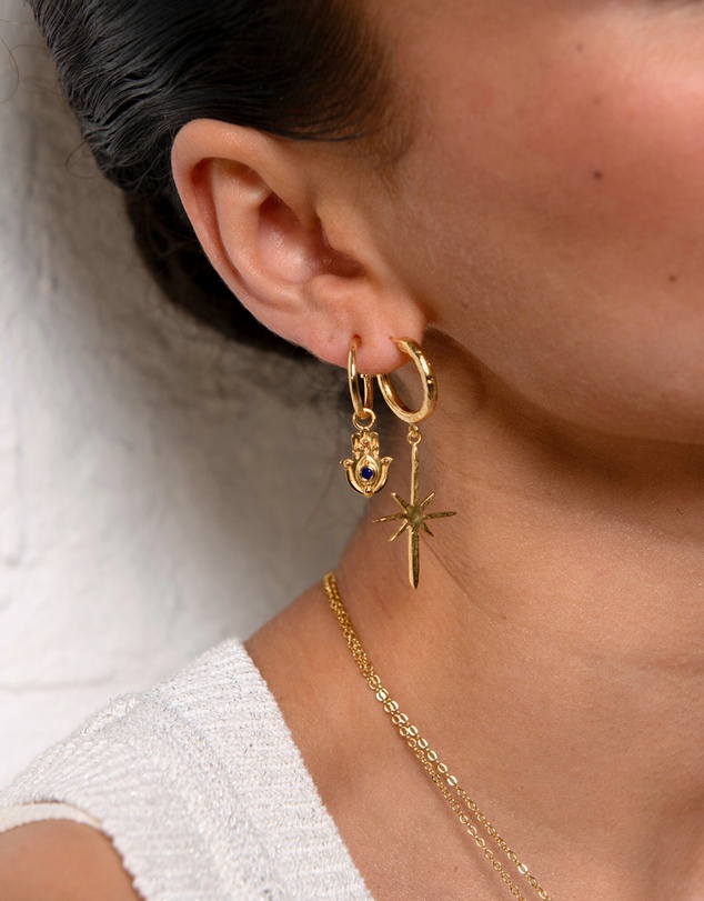 Ottoman Hands - Northern Star Hoop Earrings