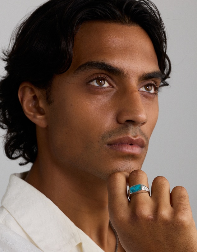 Michael Hill - Turquoise Signet Ring in Sterling Silver