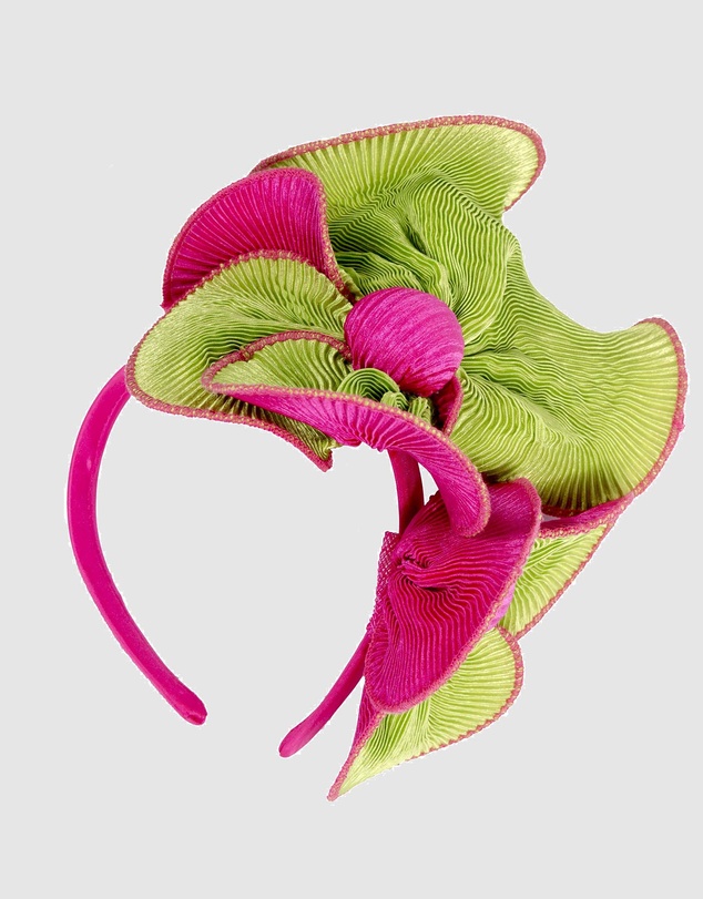 Max Alexander - Lime and Fuchsia Racing Fascinator
