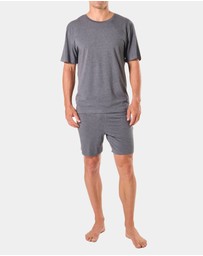 Mitch Dowd - Mens Soft Bamboo Crew Neck Sleep Tee - Grey Marle
