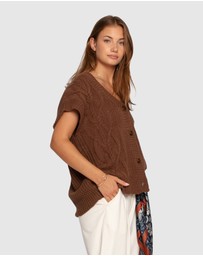 Belle & Bloom - Rosette Oversized Knitted Vest