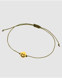 Kuzzoi - ICONIC EXCLUSIVE - Bracelet Male Smiling Face Symbol Nylon Olive Green