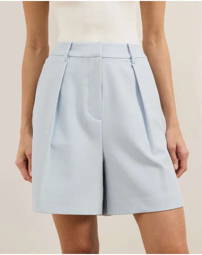 Atmos&Here - Clara Pleated Tailored Long-Line Shorts
