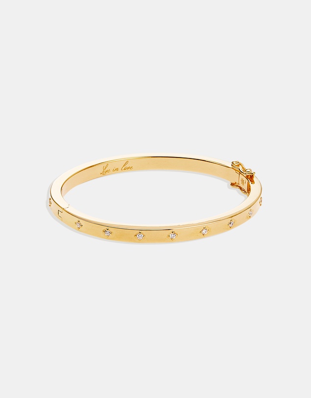 By Charlotte - Gold Live in Love Hinged Bracelet