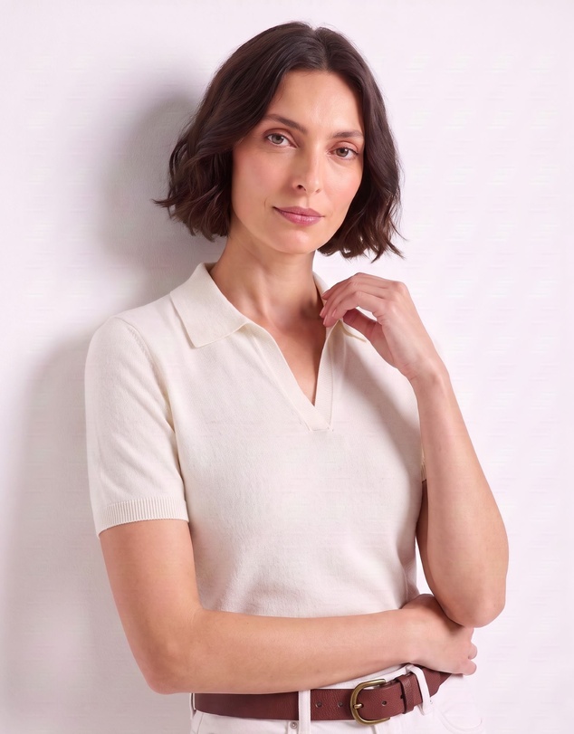 SILK MAGNOLIA - Merino Wool Polo