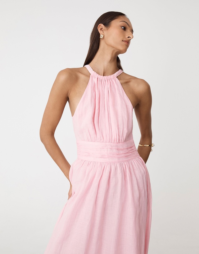 Forcast - Miami Gathered Neck Hemp Dress