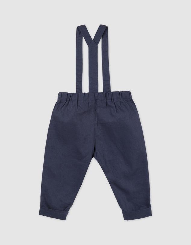 Designer Kidz - Finley Linen Suspender Pants