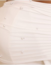 Six Stories - Pearl Trim Bardot Mini Dress