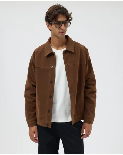 AERE - Suede Look Harrington Jacket