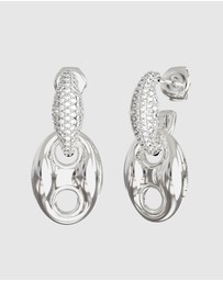 GUESS - Marine Pave Link Pendant Earrings