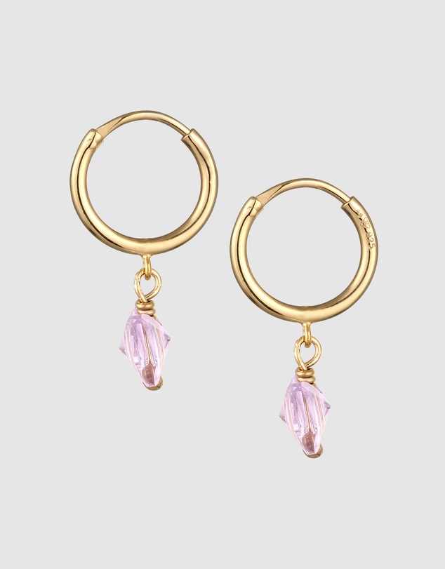 Elli Jewelry - Crystal Butterfly Hoop Earrings in Gold-Plated 925 Silver