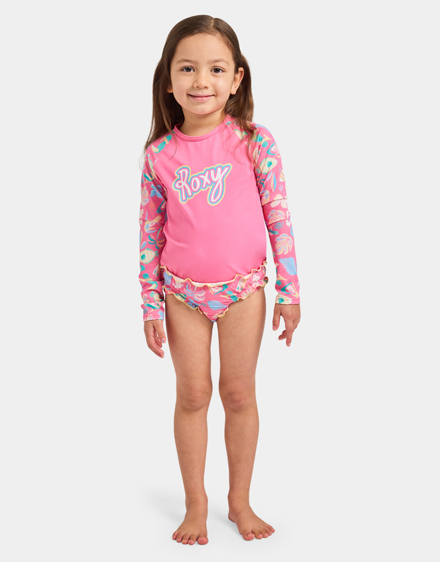 Roxy - Girls 2 to 7 Ocean Lover Long Sleeve Rashguard Two Piece