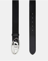Diesel - Leather Belt With Silver D Buckle