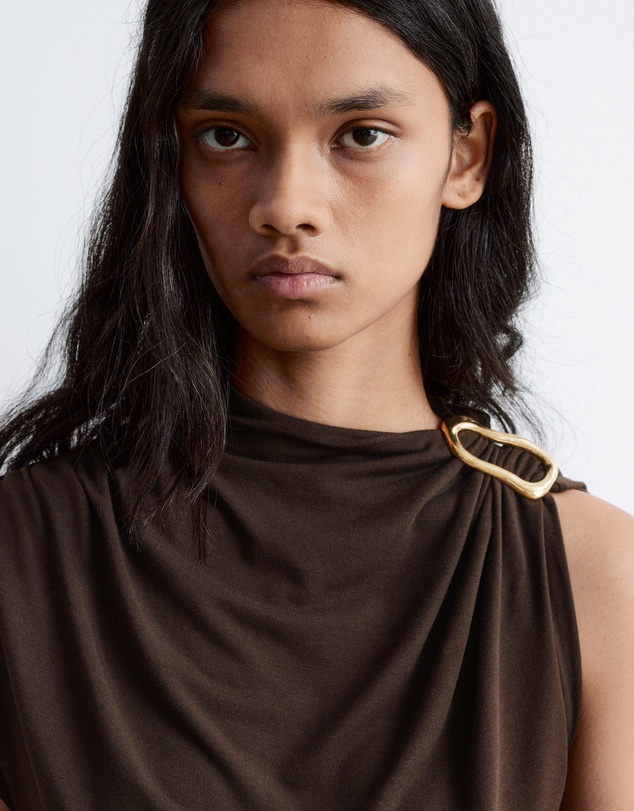& Other Stories - Ruche Gold-Buckle Top