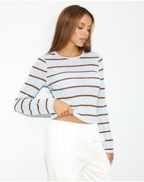 Dazie - Solana Stripe Knit Top