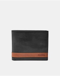 Fossil - Quinn Black Large Coin Pocket Bifold Wallet