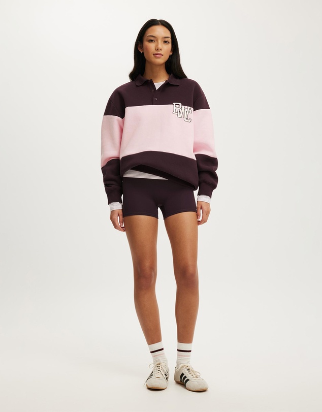Cotton On Body Active - Plush Graphic Rugby Sweatshirt