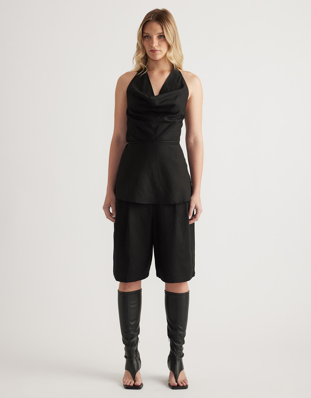 Decjuba - Gwen Linen Blend Halter Top