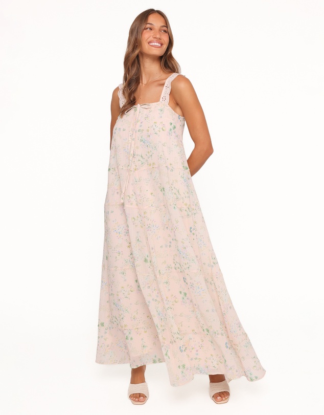Petal & Pup - Caroline Maxi Dress - Pastel Pink Floral