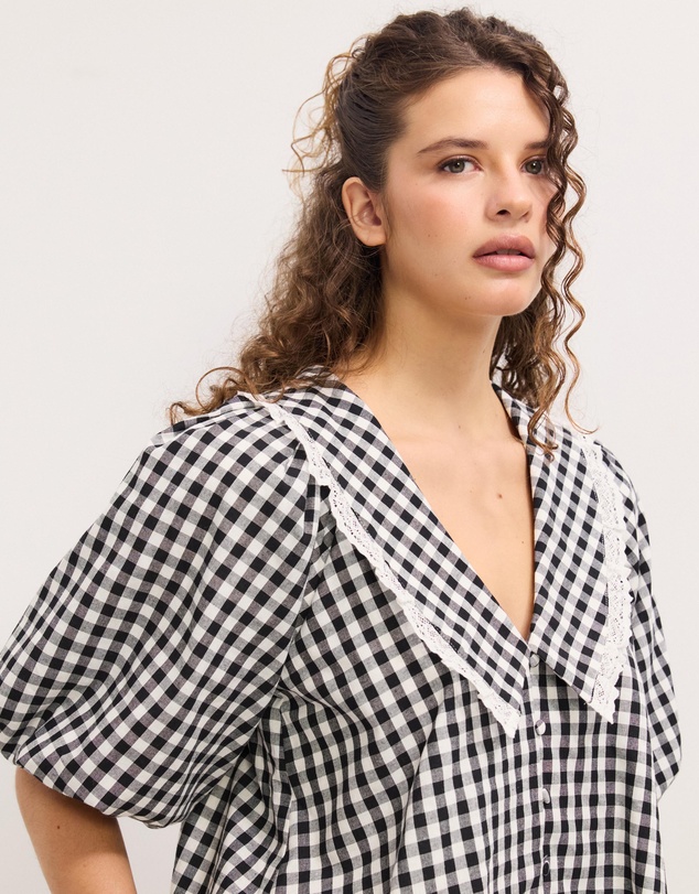The Fated - Paige Gingham Collared Shirt
