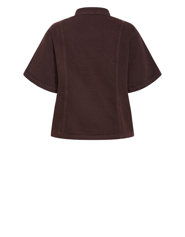 City Chic - Plus size Demi Button Down Denim Shirt - chocolate wash