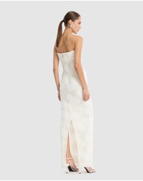 ROTATE - Flower Mesh Tube Dress