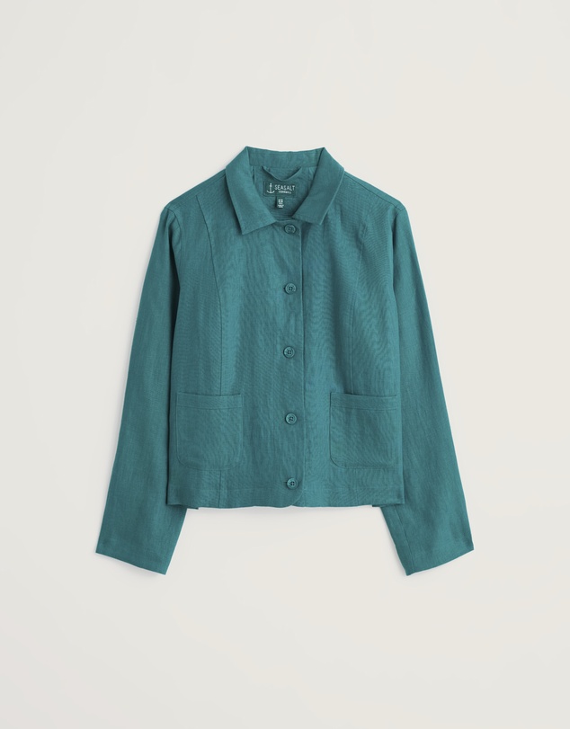 Seasalt - Seasalt Cornwall Blue Arame Linen Jacket