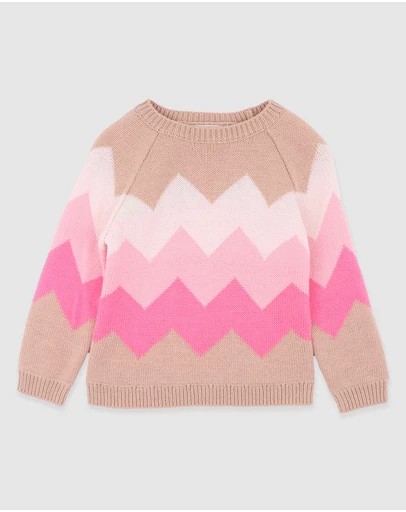 Fox & Finch - Winter Vacay Zigzag Knit Jumper 3-7 Yrs