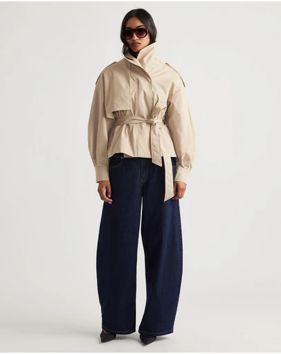 Decjuba - Lila Cropped Trench Coat
