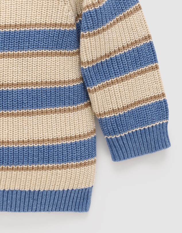 Purebaby - Chunky Rib Striped Jumper -Kids-Babies