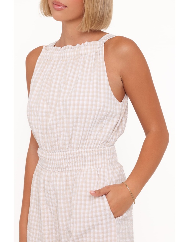 Petal & Pup - Felicity Playsuit - Beige Gingham