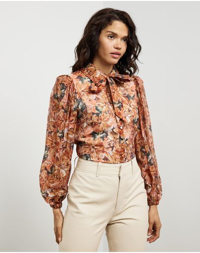 Orange Floral Print