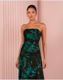 Azzurielle - Beverly Strapless Mesh Dress
