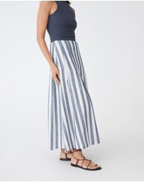 Forcast - Ikaria Linen Blend Midi Skirt