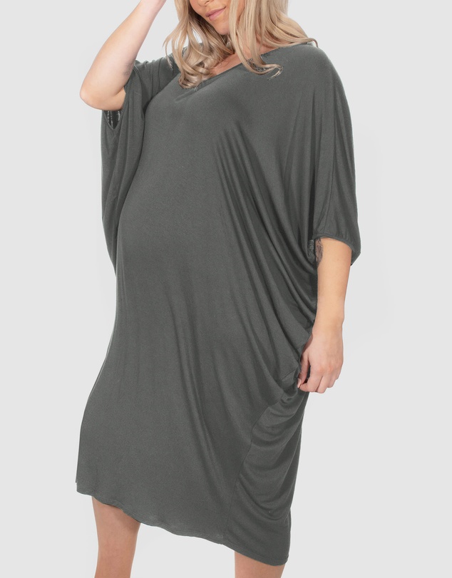 B Free Intimate Apparel - Maternity Bamboo V Neck Draped Dress