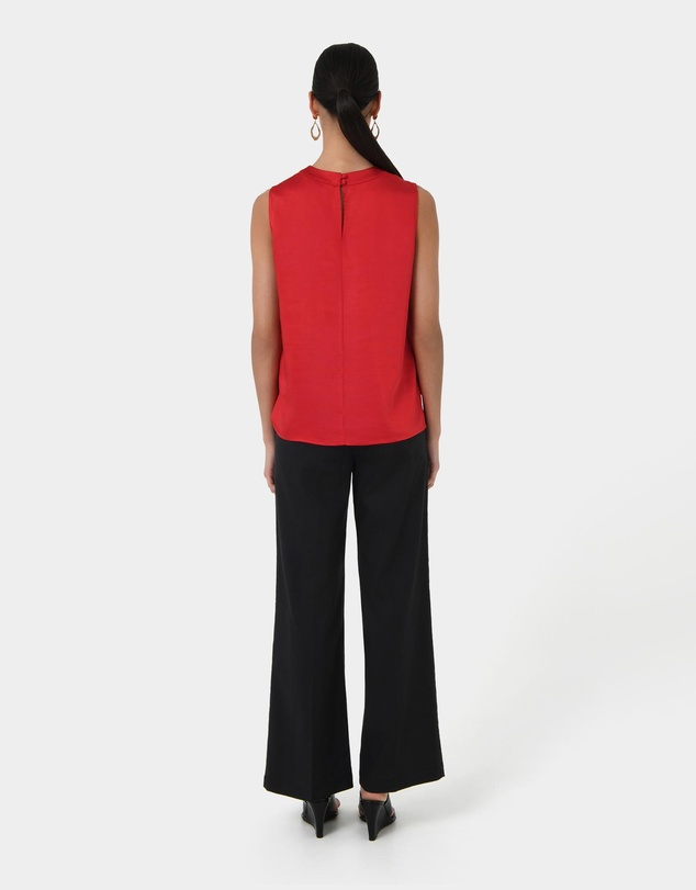 Forcast - Louisa Round Neck Satin Top