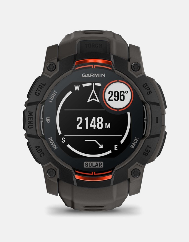 Garmin - Instinct 3 50mm Solar Black Bezel with Charcoal Band