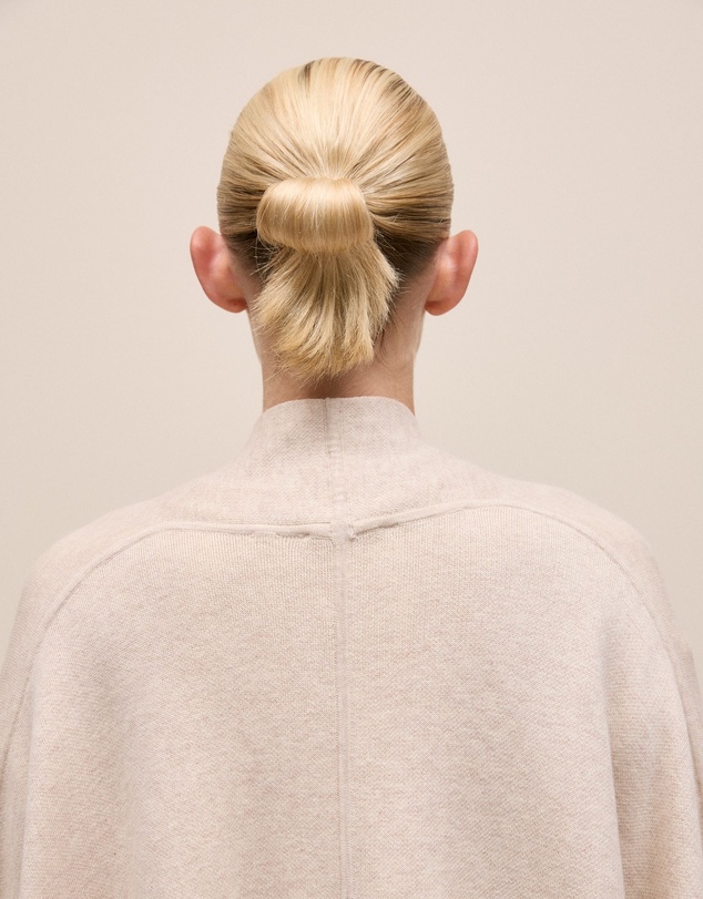 Trenery - Cotton Cashmere Blend Poncho in Oat Marle