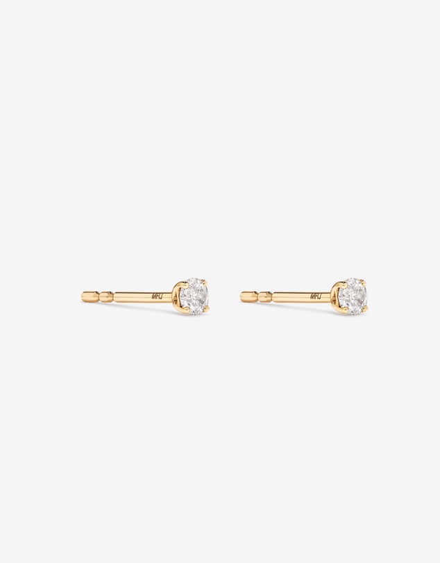 Michael Hill - 0.15 Carat TW Diamond Round Brilliant Mini Solitaire Stud Earrings in 10kt Yellow Gold